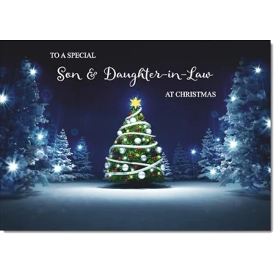 Image of doodlecards Son &amp; Daughter in Law Christmas Card Medium Size with Plain Envelope