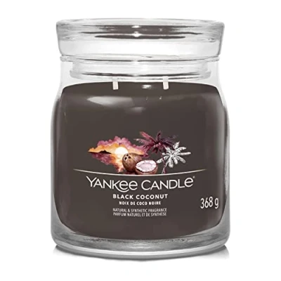 Image of Yankee Candle Signature Scented Black Coconut Medium Jar with Double Wicks Soy Wax Blend Long Burning Perfect Gifts for Women (1701382E)