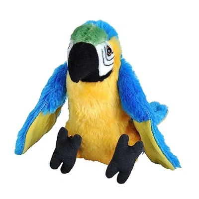Image of Wild Republic 12292 Parrot Plush, Cuddlekins Cuddly Soft Toys, Kids Gifts, 20 cm Mini, Blue Yellow Macaw