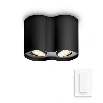 Image of Philips Hue Pillar White Ambiance Smart Single Ceiling Spotlight Extension Led [Gu10 Spot] with Bluetooth, Black, Works Alexa, Google Assistant and Apple Homekit