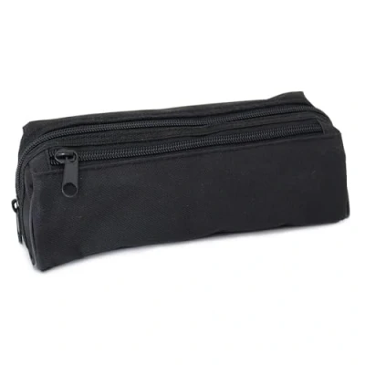 Image of Fashion Stationery Pencil Case Boy Secondary School Plain Black Teenager Boys Mens Women Girls Kids Basic Cases with Compartments