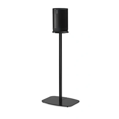 Image of Flexson Floor Stand for Sonos Move in Black. Suitable soft and hard floors with cable management