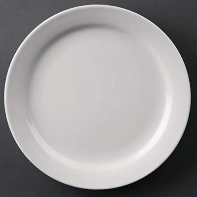 Image of 12X Athena Hotelware Narrow Rimmed Service Plates 6 1/2 In/165mm Porcelain White