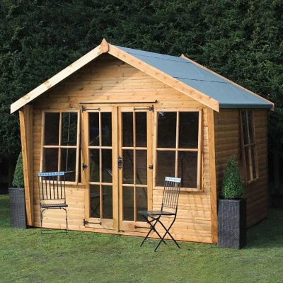 Image of 12&#039; x 10&#039; Traditional Wychwood Wooden Summer House