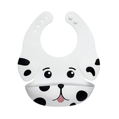 Image of melii Silicone Weaning Bib with Large Food Catcher for Babies and Toddlers (Dog)