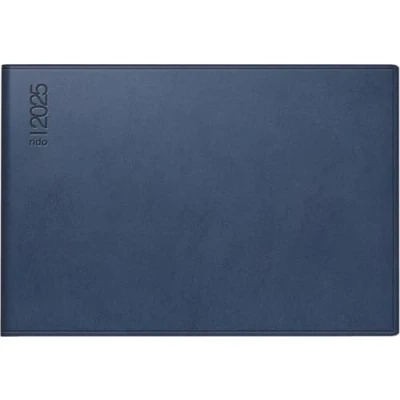 Image of rido/idé Pocket Diary Model Septimus (2025), 2 Pages = 1 Week, A6 Landscape, 128 Pages, Plastic Cover Skivertex, Dark Blue