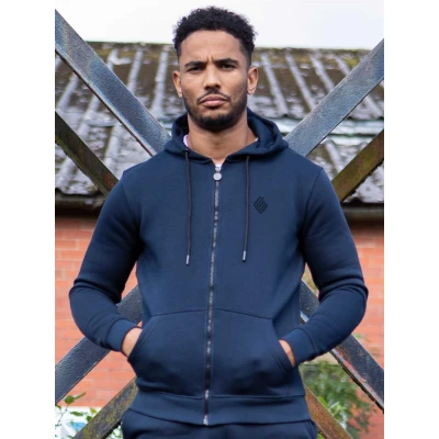 Image of Enzo Mens Hoodies Zip Up Hooded Fleece Hoody Coat Winter Warm Jacket Track Top Navy L