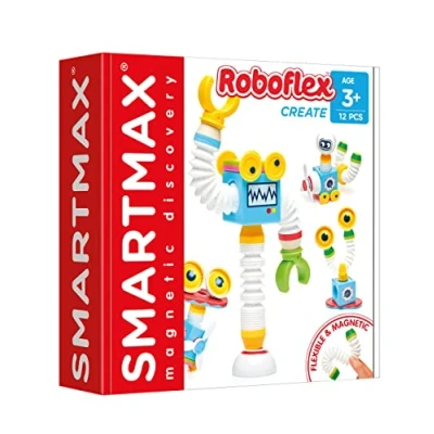 Image of SmartGames Roboflex Create, Toys Children 3 Years or More, Flexible and Magnetic, Gifts for Babies,12 Pieces,White
