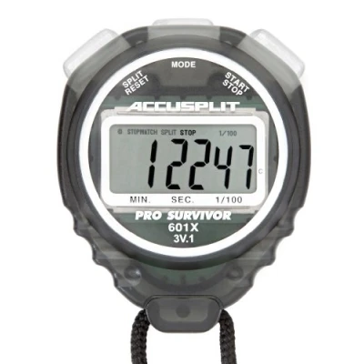 Image of ACCUSPLIT Pro Survivor A601XBK Stopwatch Clock Extra Large Display Smoke Grey