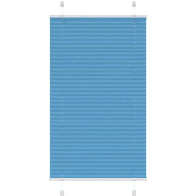 Image of vidaXL Pleated Blind Blue 80x150 cm Fabric Width 79.4 Polyester