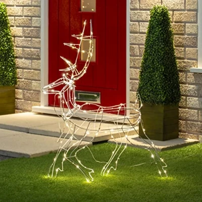 Image of Christmas Workshop 110 LED Light Up Prancing Reindeer 70cm Tall