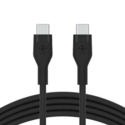 Image of Belkin BoostCharge Flex silicone USB C charger cable, IF certified type to charging cable for iPhone 16, 15, Galaxy S24, S23, iPad, MacBook, Note, Pixel and more 1m, black