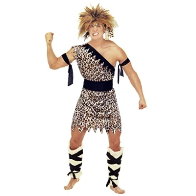 Image of Mens Caveman Costume Large UK 42/44&quot; for Prehistoric Fancy Dress