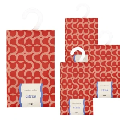 Image of Scented Hanging Sachet Set of 4 Citrus Orange Design