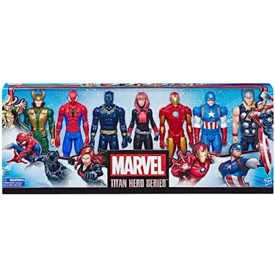 Image of Marvel Avengers Titan Hero Series Action Figure Set, 12, 7 Figures and 5 Accessories