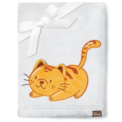 Image of Be Mammy Warm Children Baby Cosy Blanket Gift BE20 168 (Light Grey Cat)