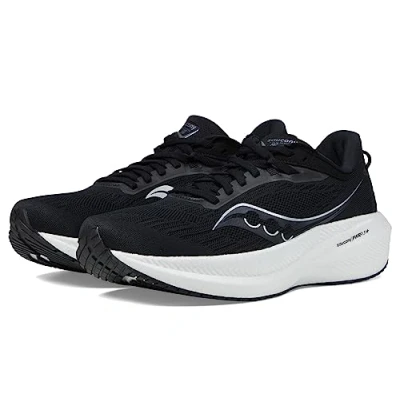 Image of Saucony Men&#039;s Triumph 21 Sneaker, Black/White, 13