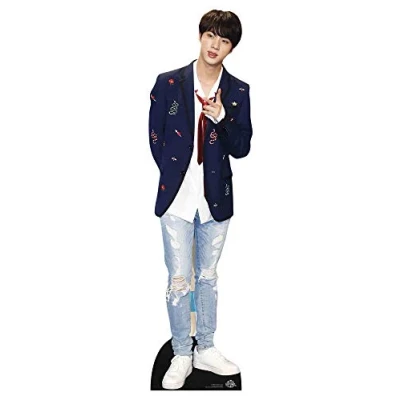 Image of Star Cutouts Ltd CS900 Bangtan Boys Red Tie Kim_Seok_Jin (Star Mini) 90cm Tall, Solid, Multicolour, Regular