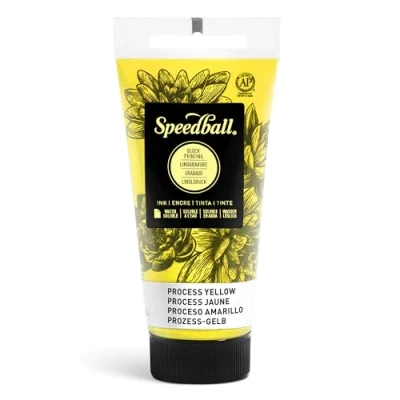 Image of Speedball 37ml 1.25oz Water Soluble Block Ink Process Yellow, Printing, Lino Print, Screen for Artists Kit