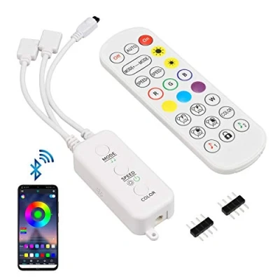 Image of Sunity Led Strip Lights Controller, Bluetooth Controller with APP/Music Sync/IR Remote, Compatible 5v 24v/1m 20m 4 Pin 10mm RGB