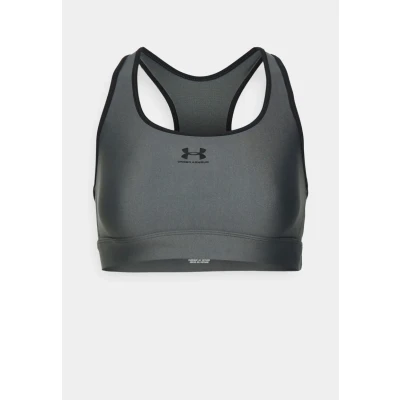 Image of Under Armour UA HG MID Padless Medium support sports bra, Women&#039;s, Size: XS, Pitch gray/black