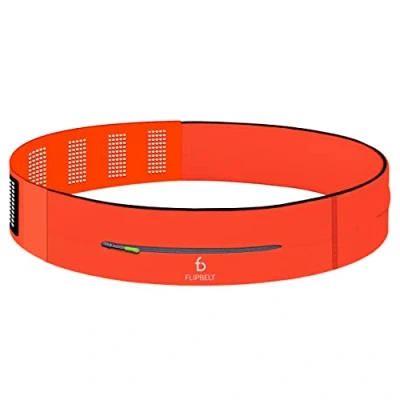 Image of FlipBelt Adjustable Zipper Running Belt for Phone and Small Accessories, Exercise Waist Pouch Women Men, Neon Punch