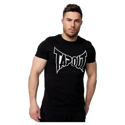 Image of Tapout Men&#039;s Lifestyle Basic Tee T Shirt, Black/White, 3XL