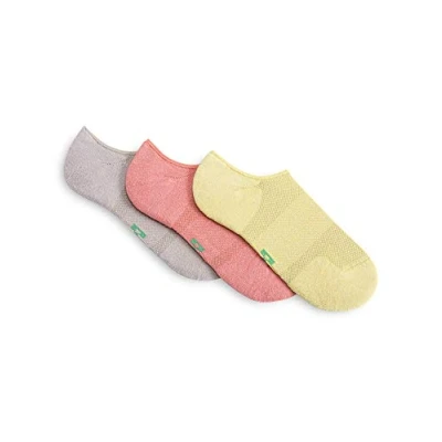 Image of HUE Women&#039;s Eco Sport Cushion No Show 3 Pair Pack Socks, Banana Cream/Shrimp/Sandbar, One Size (Pack of 6)