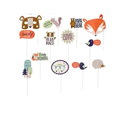 Image of Amscan 3900257 Baby Shower Bear ly Wait Party Photo Booth Props 13 Pack
