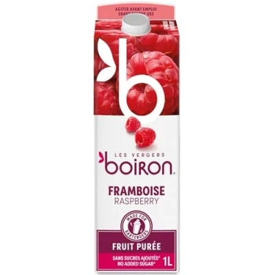 Image of Boiron Raspberry Fruit Puree 100% No Added Sugar, Flavourings, Colourings or Preservatives Perfect for Cocktails, Desserts, Baking &amp; Ice Cream 1 Litre