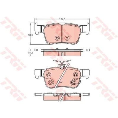Image of 43022TGNG02 Brake pad set TRW GDB2256 with acoustic wear warning HONDA: CIVIC 10, 10 Stufenheck