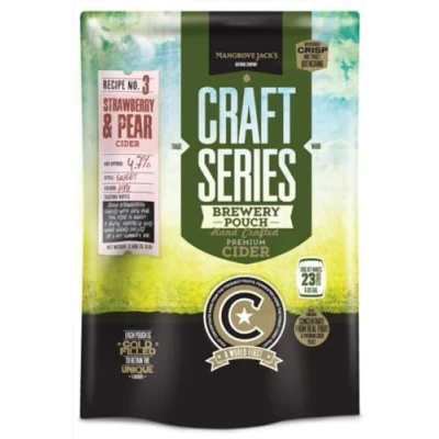Image of Mangrove Jack&#039;s Strawberry &amp; Pear Cider Craft Kit 40 pint / 23L 2.4kg 4.7% ABV