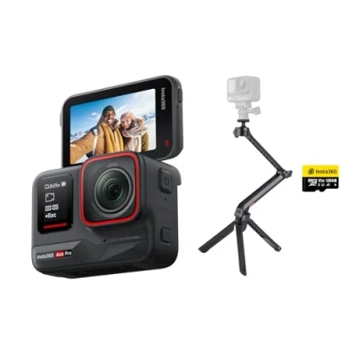 Image of Insta360 Ace Pro Creator Kit Waterproof Action Camera Co engineered with Leica, Flagship 1/1.3&quot; Sensor and AI Noise Reduction for Unbeatable Image Quality, 4K120fps, 2.4&quot; Flip Screen &amp; Features