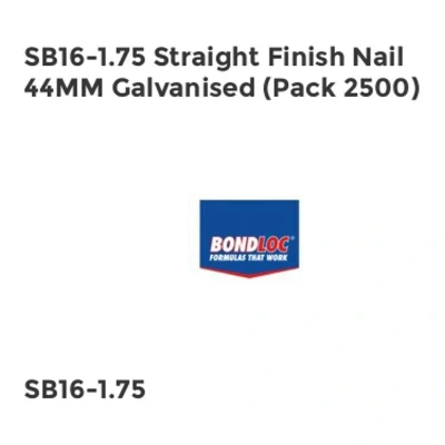Image of Bostitch SB16 1.75 Straight Finish Nail 44mm Galvanised (Pack 2500) BOSSB16175BK