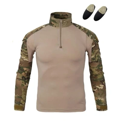 Image of Airsoft Clothing Paintball BDU Long Sleeve Shirt Tactical Camo Combat Shirts with Elbow Pads