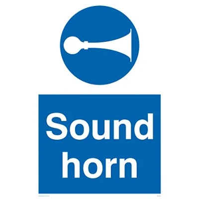 Image of Viking Signs MC1482 A4P V&quot;Sound Horn&quot; Sign, Vinyl, 300 mm H x 200 W,White