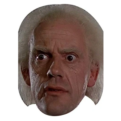 Image of FoxyPrinting Emmett Brown Movies Stars 2018 Celebrity Cardboard Party Face Mask Fancy Dress