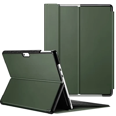 Image of FINTIE Case Compatible with Microsoft Surface Pro 9 (2022 Release) 13 inch Multiple Angle Viewing Hard Shell Slim Portfolio Cover Type Keyboard, Alpine Green