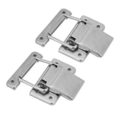 Image of 2 Pcs Stainless Steel Hardware Cabinet Case Spring Loaded Latch Catch Toggle Hasp Furniture Latches