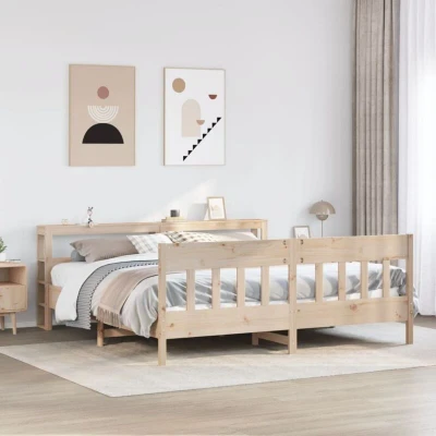 Image of vidaXL Bed Frame without Mattress 180x200 cm Super King Solid Wood Pine