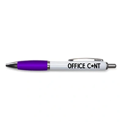 Image of Tongue in Peach Funny Novelty Push Pen Gift Ballpoint Pens Work Colleague Leaving Present Office C Joke Stationary PURPLE PP24