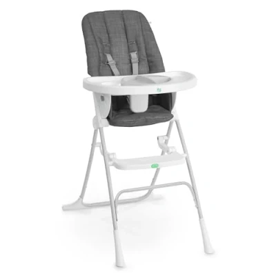 Image of ity by Ingenuity Sun Valley Compact Folding High Chair, Food Grade Safe Plate, Safety Harness, for Ages 6 Months and Up, Unisex Grey