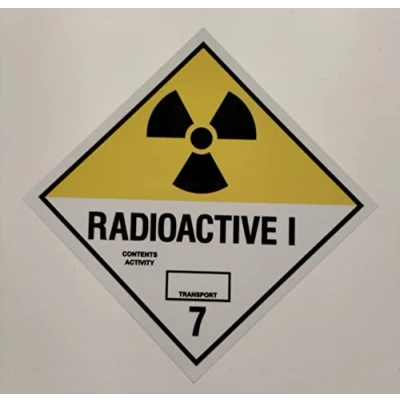 Image of Dangerous Substance Labels Radioactive 1 Safety Sign Self Adhesive Sticker 100mm x