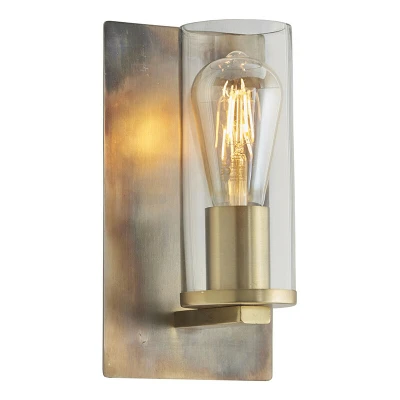 Image of Palermo Wall Lamp Bronze Patina Plate &amp; Clear Glass