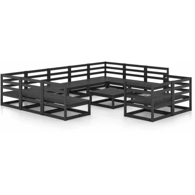 Image of vidaXL 12 Piece Garden Lounge Set Solid Pinewood