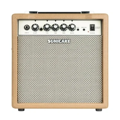 Image of SONICAKE 15W Electric Guitar Combo Amplifier with Dual Channel Headphone Output 3 Band EQ and Aux Input Portable Compact Design for Practice QAM 15 Sprint