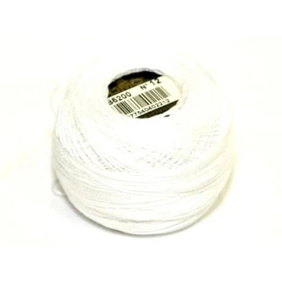 Image of DMC Cotton Perle Thread Size 12 B5200 per 10 Gram Ball