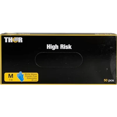 Image of ABENA Thor Blue Nitrile Gloves Size L Pack of 50 High Protection Comfortable Disposable Suitable for Cooking, Cleaning and More Latex Free Mechanic