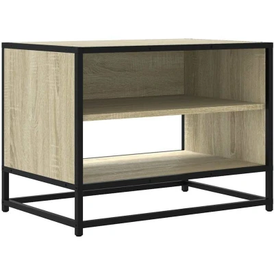Image of vidaXL tv cabinet stand/media unit sonoma oak/engineered wood/metal living room/bedroom 61x40x46 cm