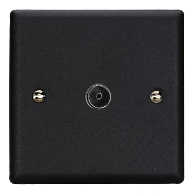 Image of Varilight 1 Gang TV Socket, Co Axial Matt Black